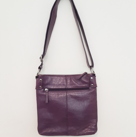 Danier Purple Distressed Leather Crossbody Bag - Picture 3 of 15